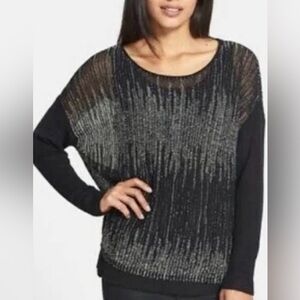 Eileen Fisher lace knitted sweater